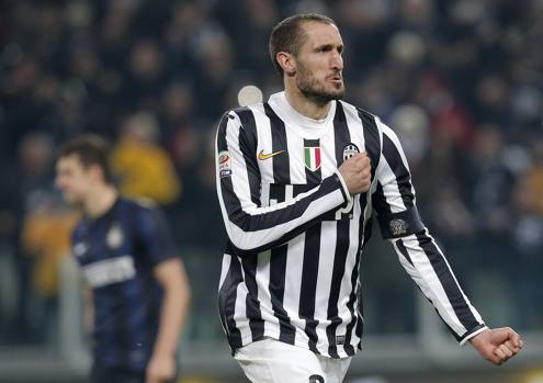 La grinta di Chiellini dopo aver siglato il 2-0. Afp